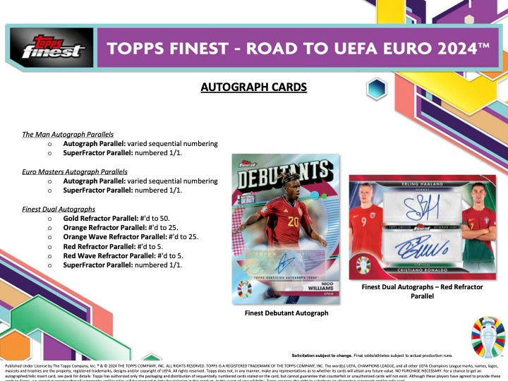 2024 Topps Finest Road to UEFA Euro Soccer Hobby Box
