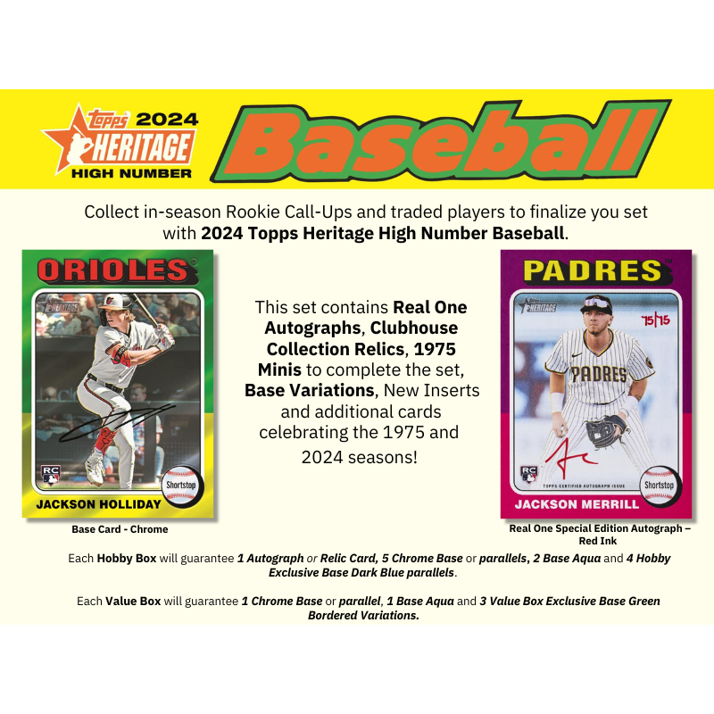 2024 Topps Heritage High Number Baseball Hobby Box