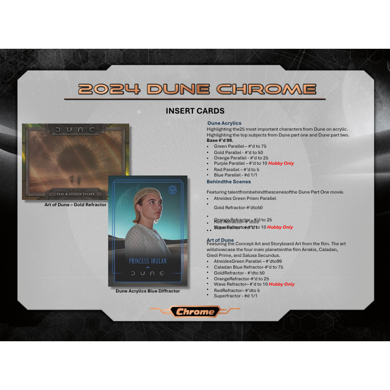 2024 Topps Dune Chrome Hobby 12 Box Case